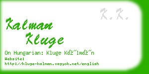 kalman kluge business card